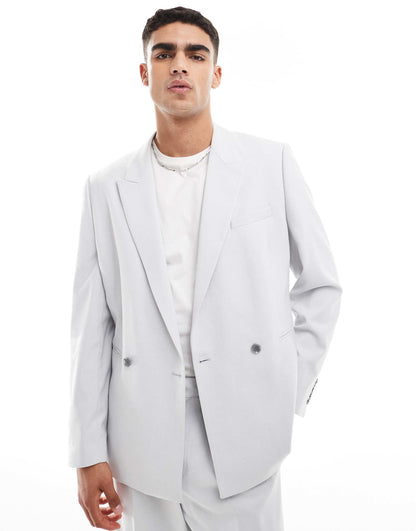 Regular Slouchy Double Breasted Suit Jacket