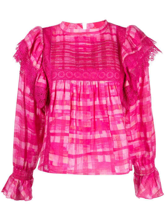 Chloe Check-Pattern Blouse
