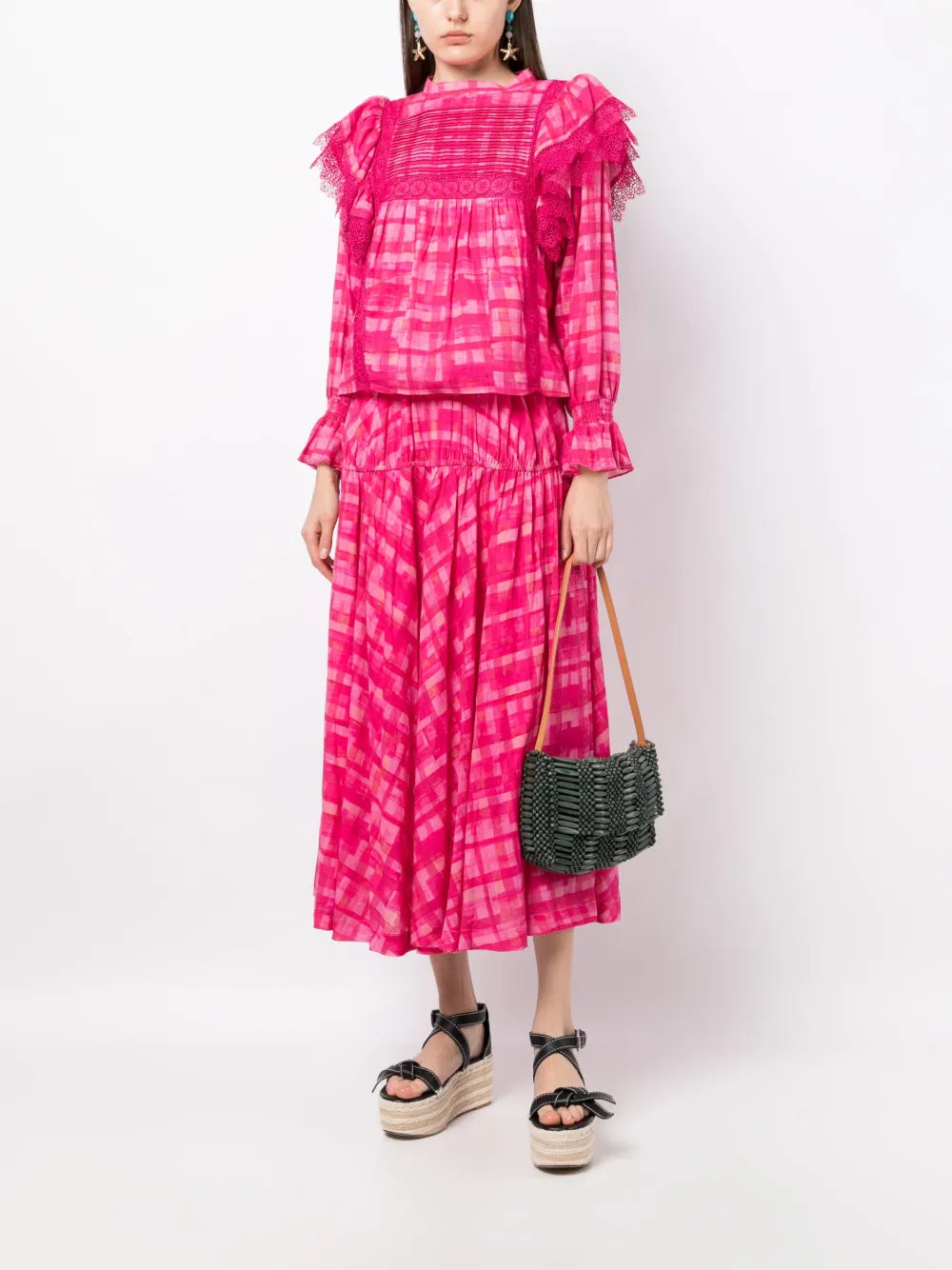 Chloe Check-Pattern Blouse
