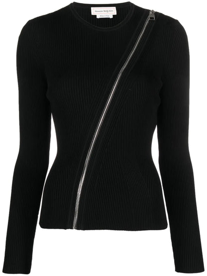 Zip-Detail Sweatshirt