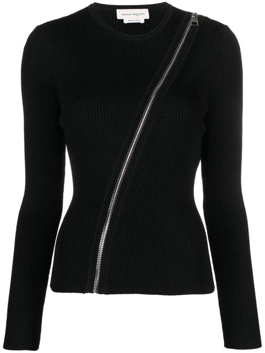 Zip-Detail Sweatshirt