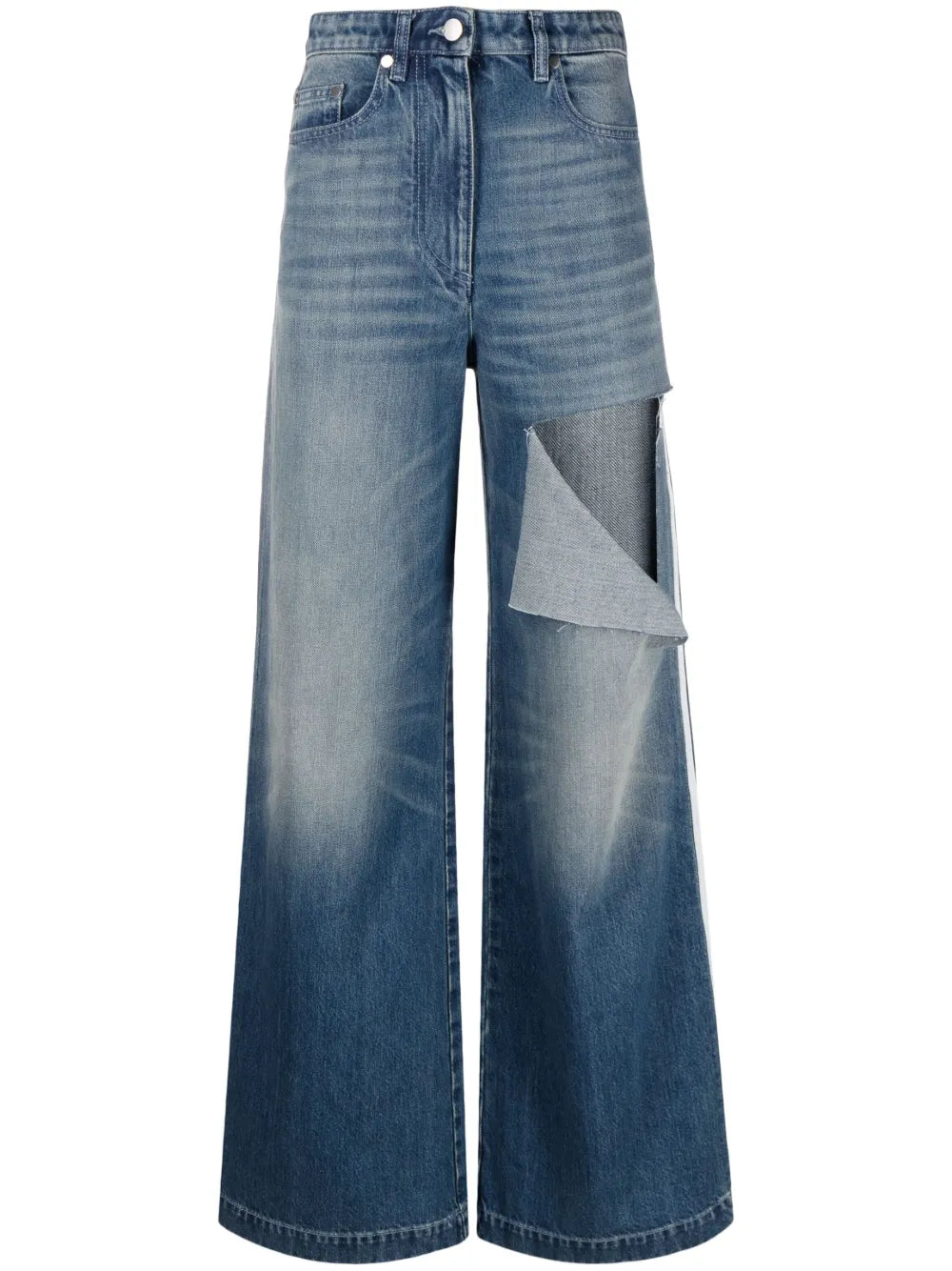 Ripped Wide-Leg Jeans