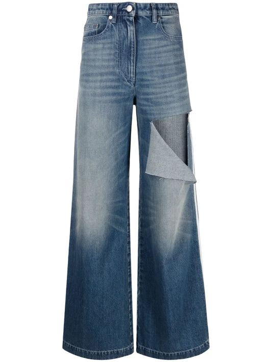 Ripped Wide-Leg Jeans