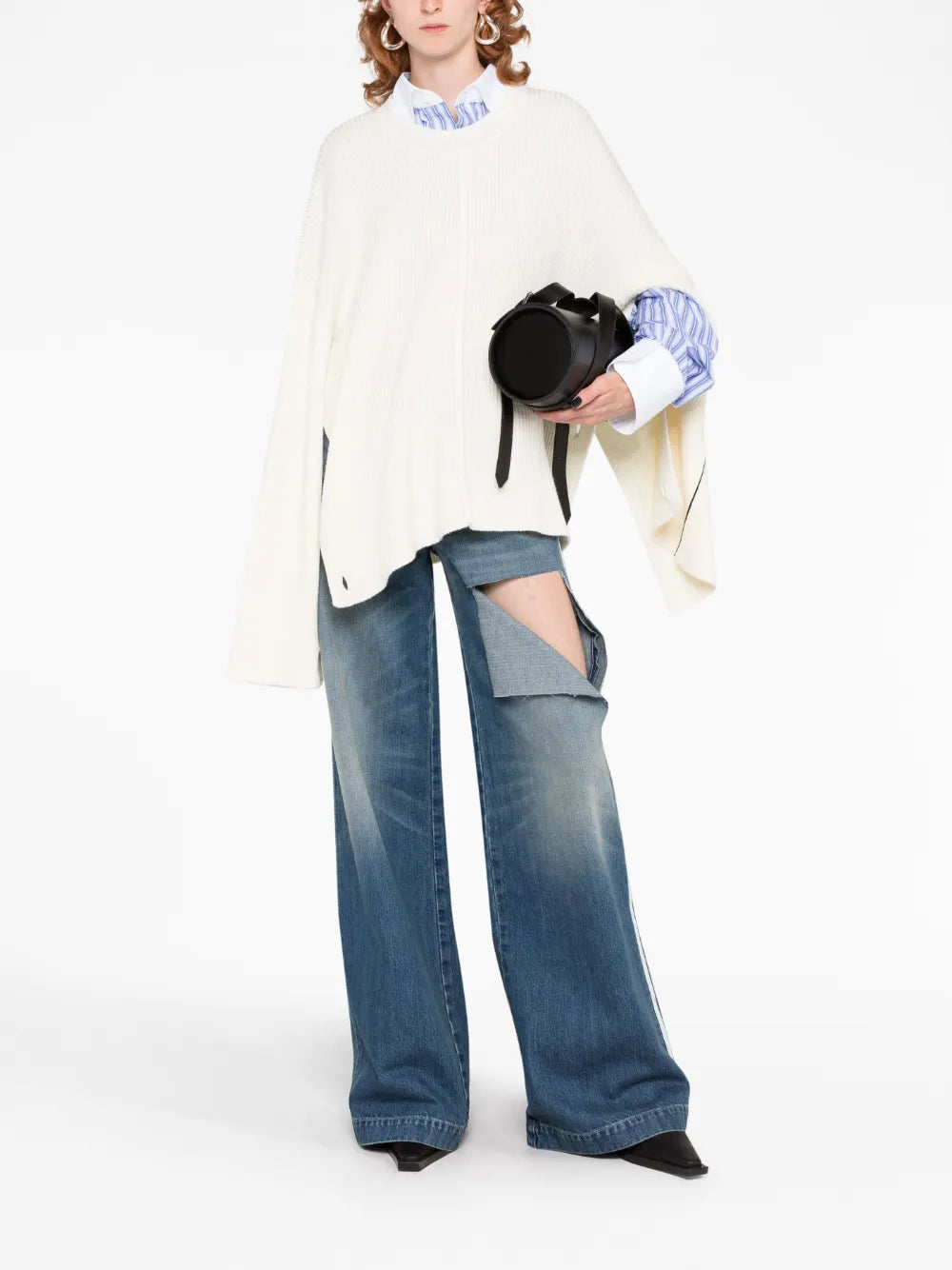 Ripped Wide-Leg Jeans