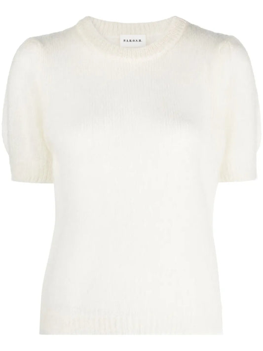 Short-Sleeve Fine-Knit Top