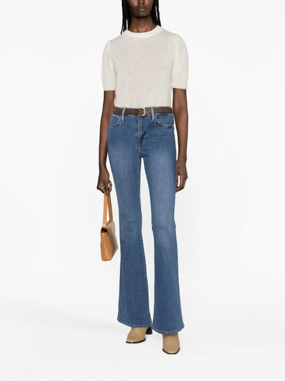 Short-Sleeve Fine-Knit Top