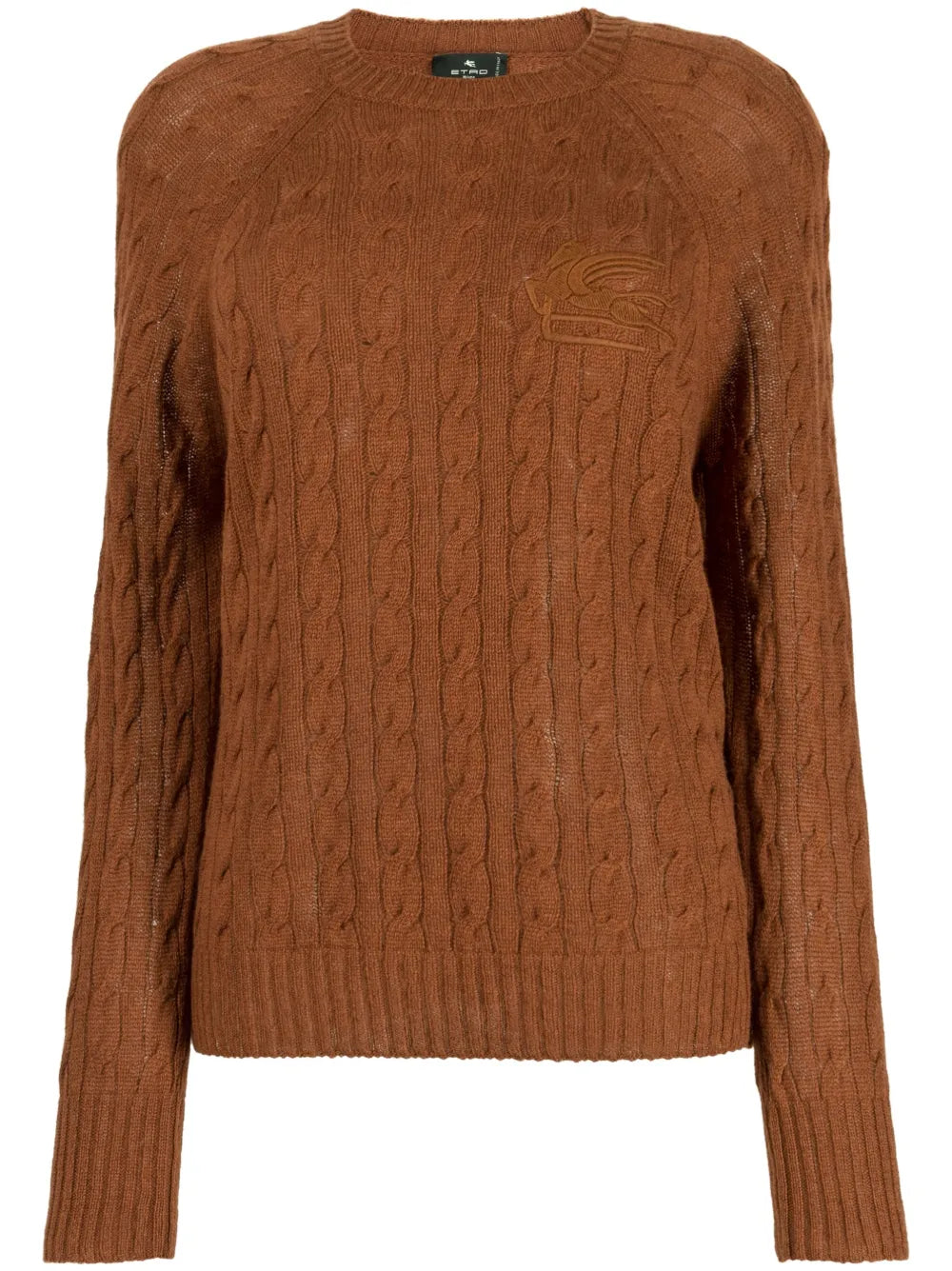Logo-Embroidered Cable-Knit Jumper