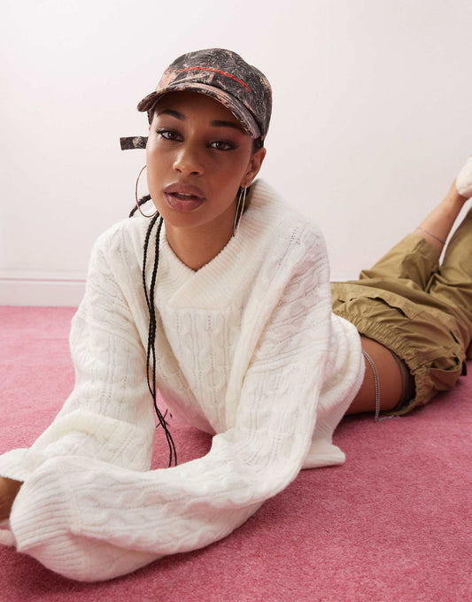 Cable Knit V-Neck Jumper