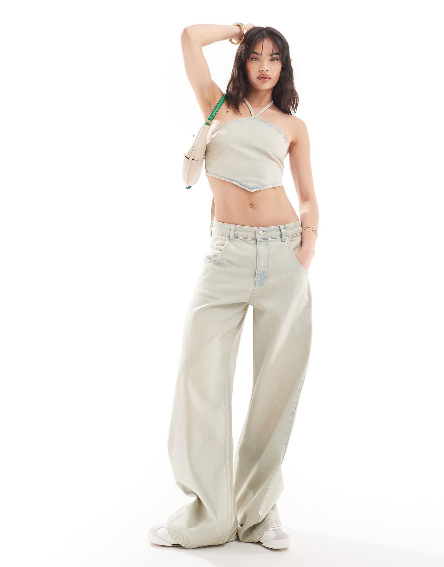 Denim Tie Halterneck Top Co-Ord