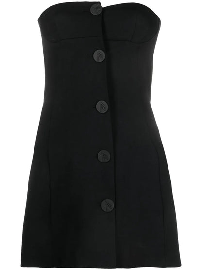 Asymmetric Buttoned Minidress