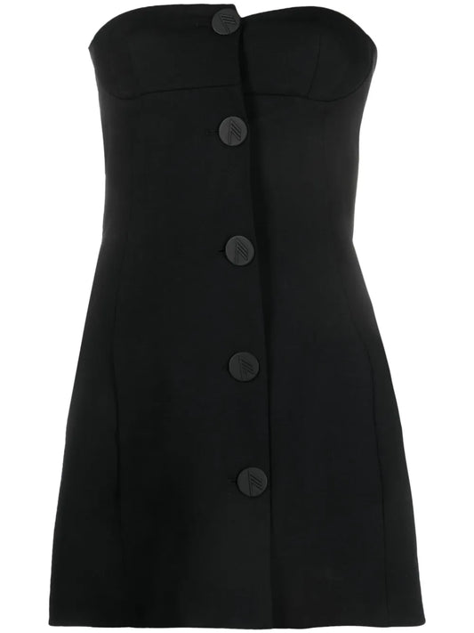 Asymmetric Buttoned Minidress