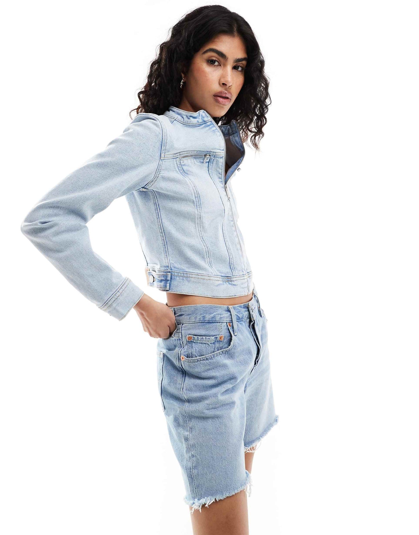 Denim Biker Jacket