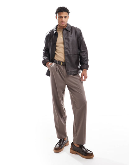 Premium Real Leather Harrington Jacket