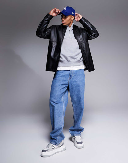 Premium Real Leather Harrington Jacket