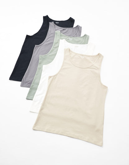 5 Pack Muscle Fit Vests