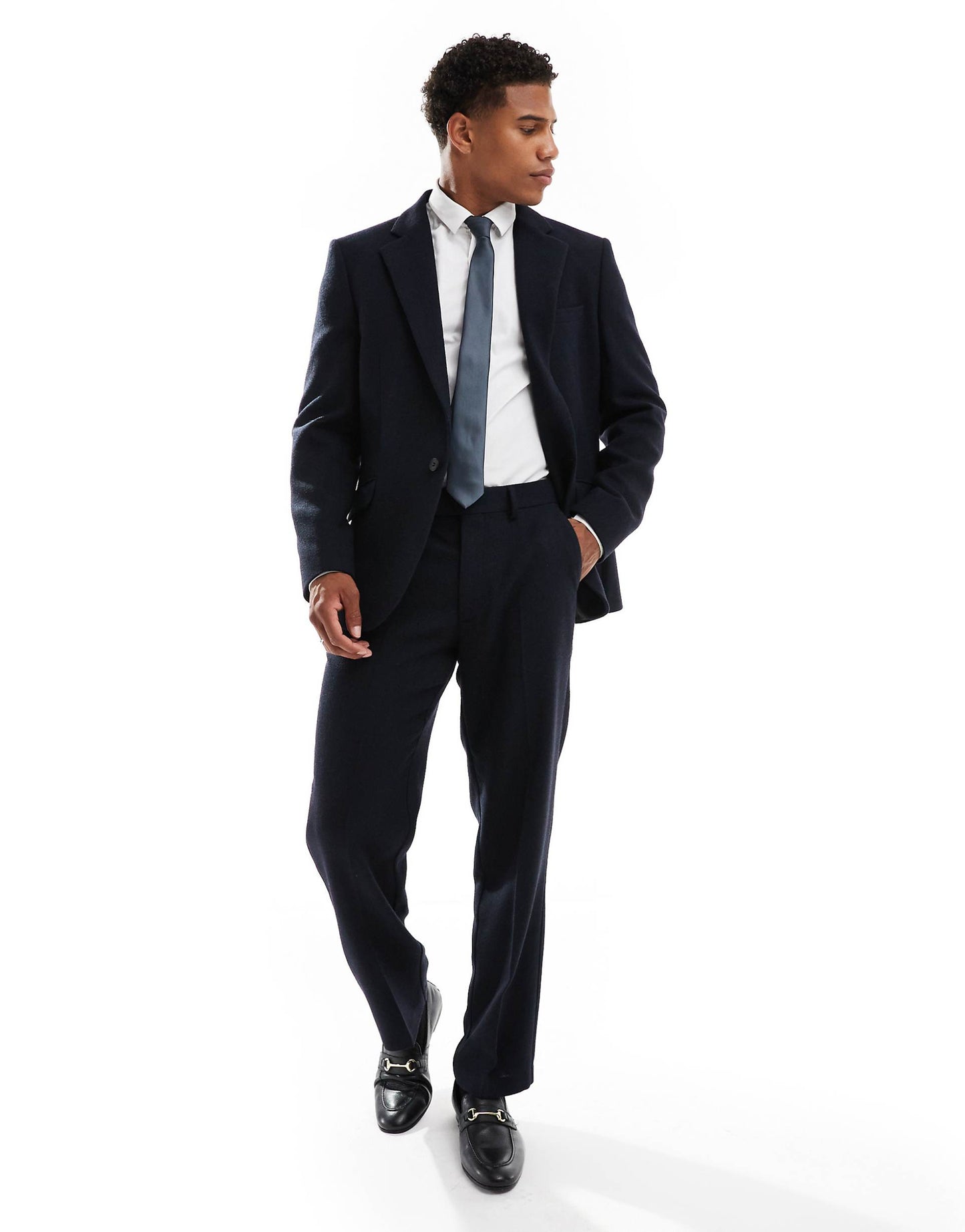 Slim Wool Blend Suit Trousers