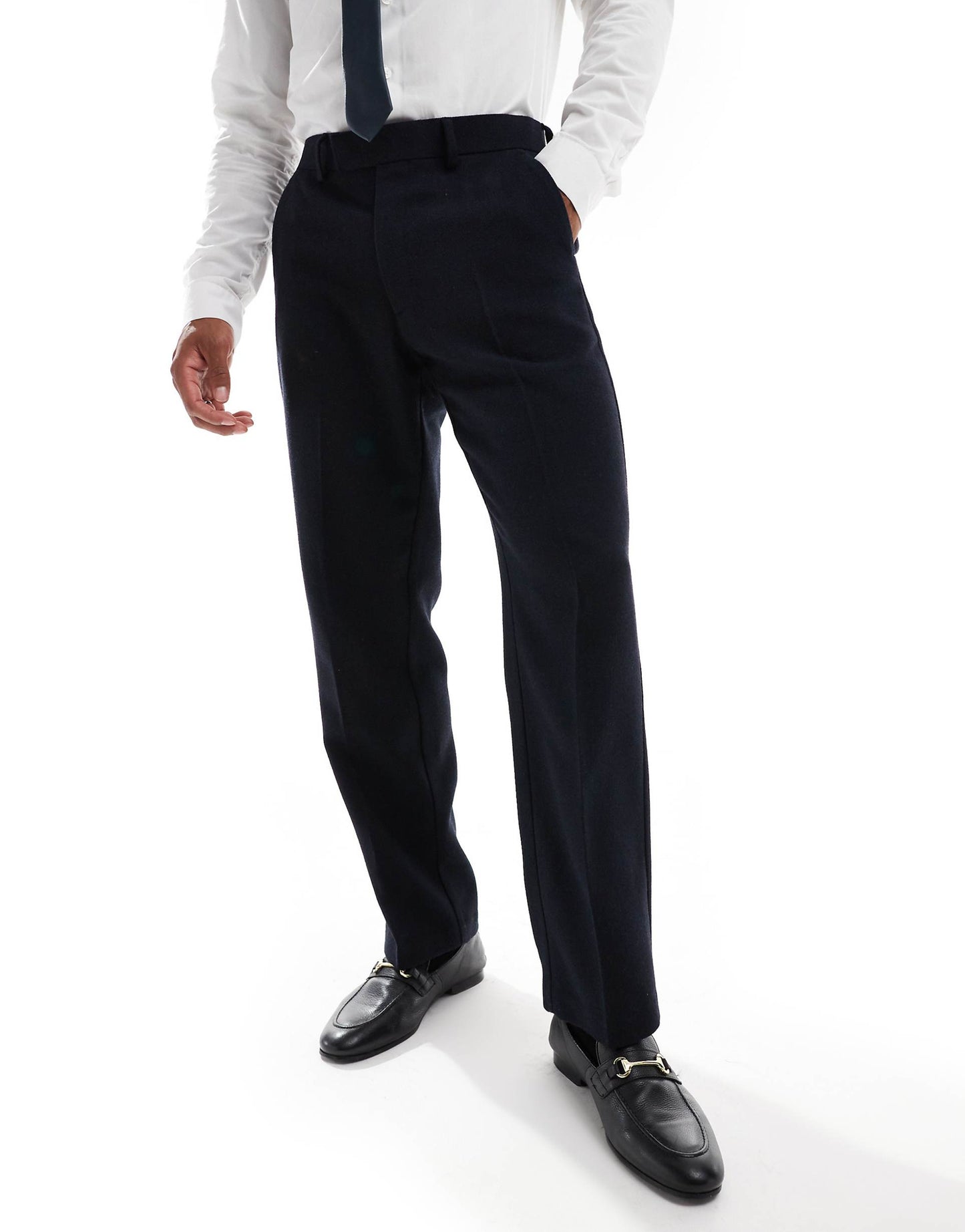 Slim Wool Blend Suit Trousers