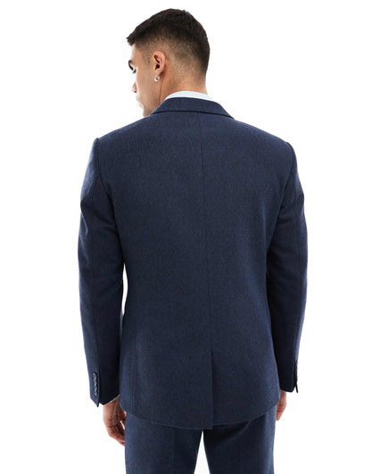 Slim Wool Blend Suit Jacket