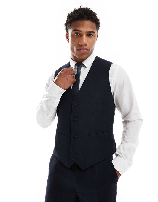 Slim Wool Blend Suit Waistcoat