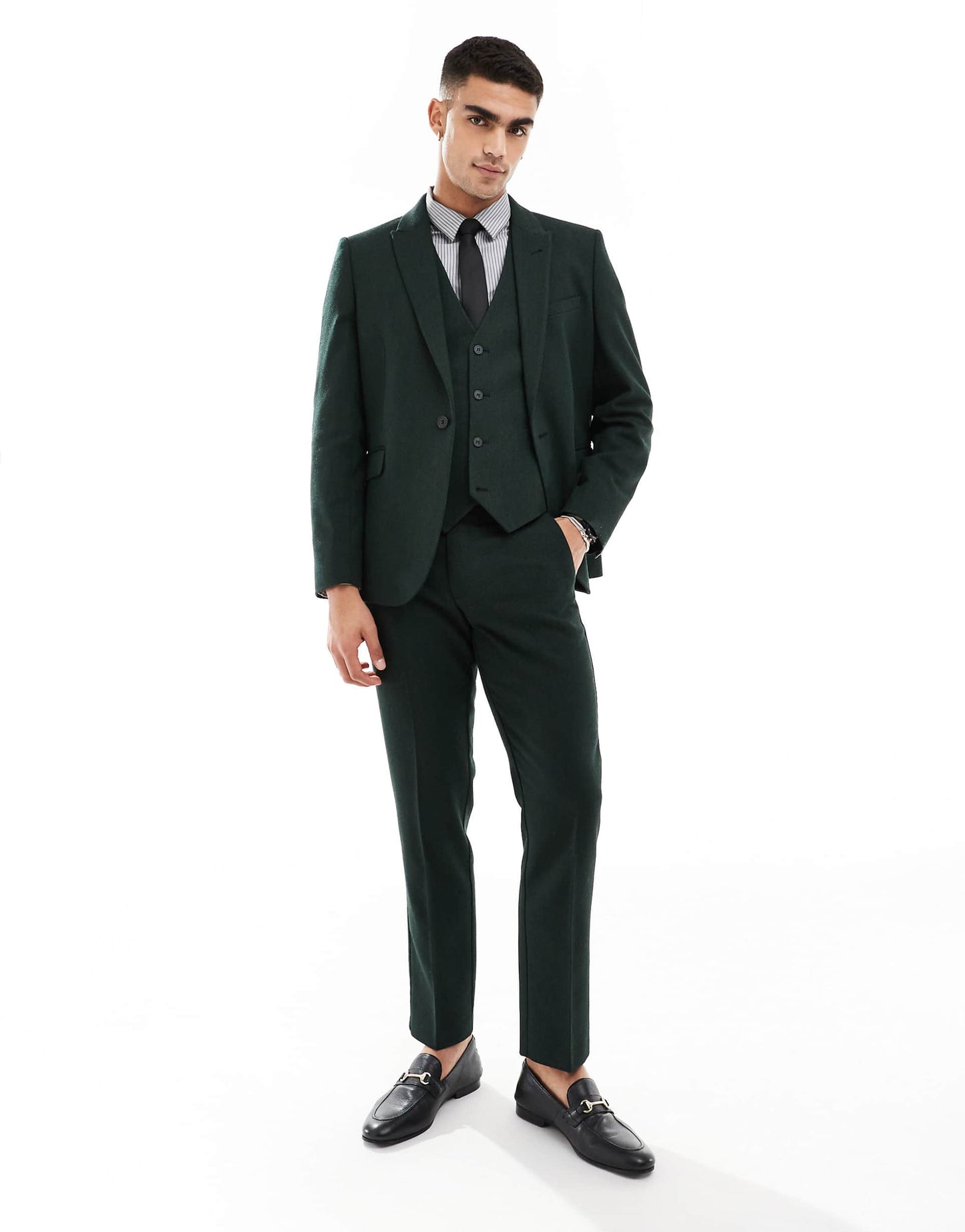 Slim Wool Blend Suit Trousers