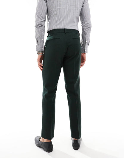 Slim Wool Blend Suit Trousers