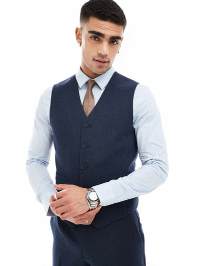Slim Wool Blend Suit Waistcoat