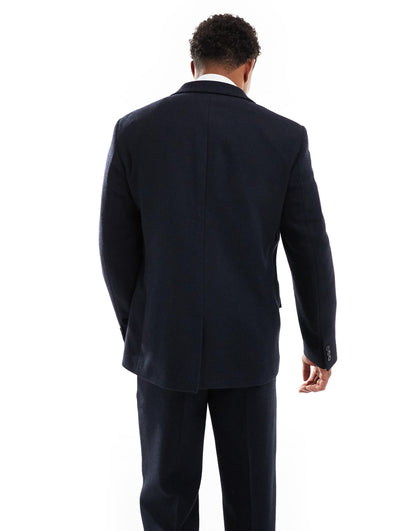 Slim Wool Blend Suit Jacket