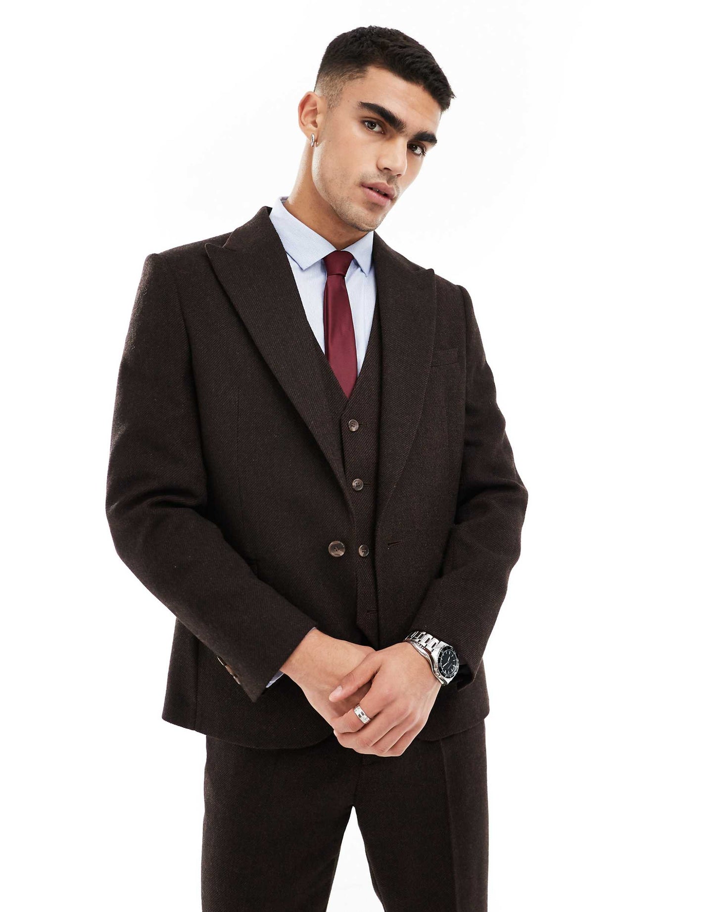 Slim Wool Blend Suit Jacket