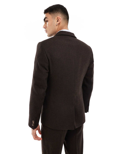 Slim Wool Blend Suit Jacket