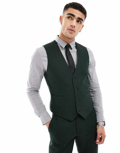 Slim Wool Blend Suit Waistcoat