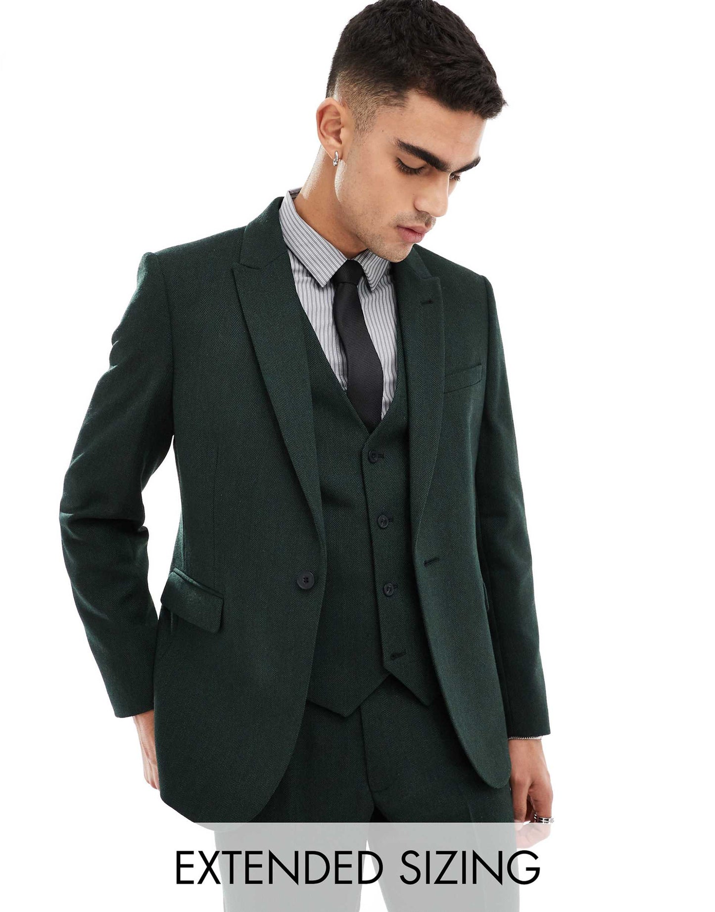 Slim Wool Blend Suit Jacket