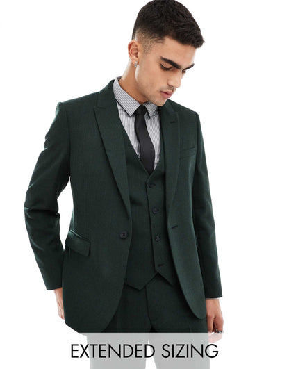 Slim Wool Blend Suit Jacket
