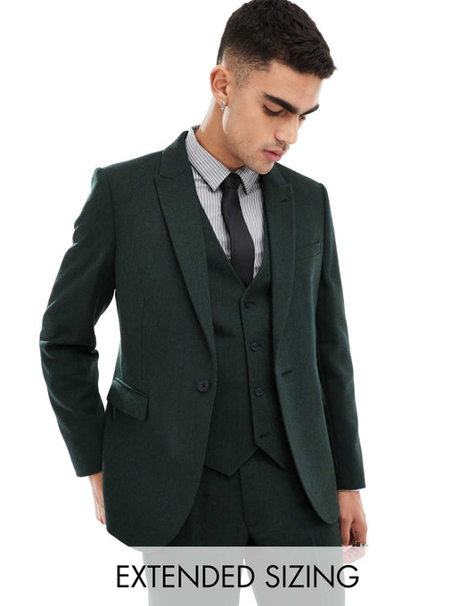 Slim Wool Blend Suit Jacket