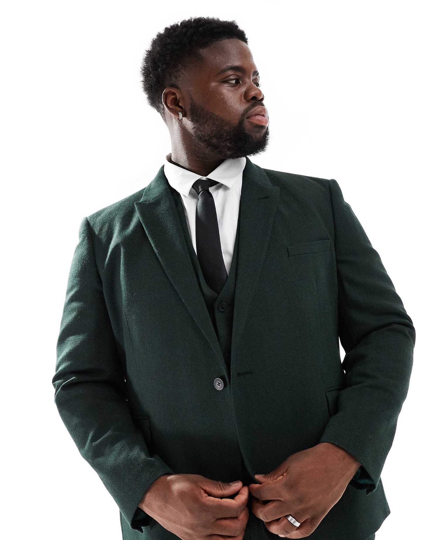 Slim Wool Blend Suit Jacket