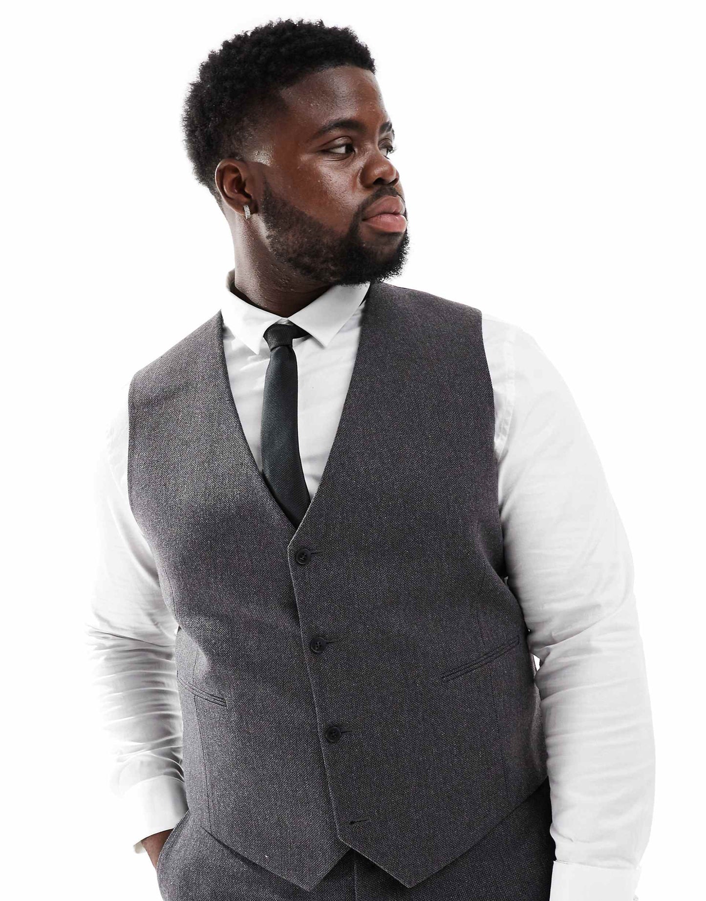 Skinny Wool Blend Suit Waistcoat