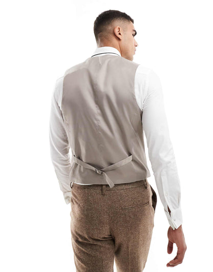 Slim Wool Blend Suit Waistcoat