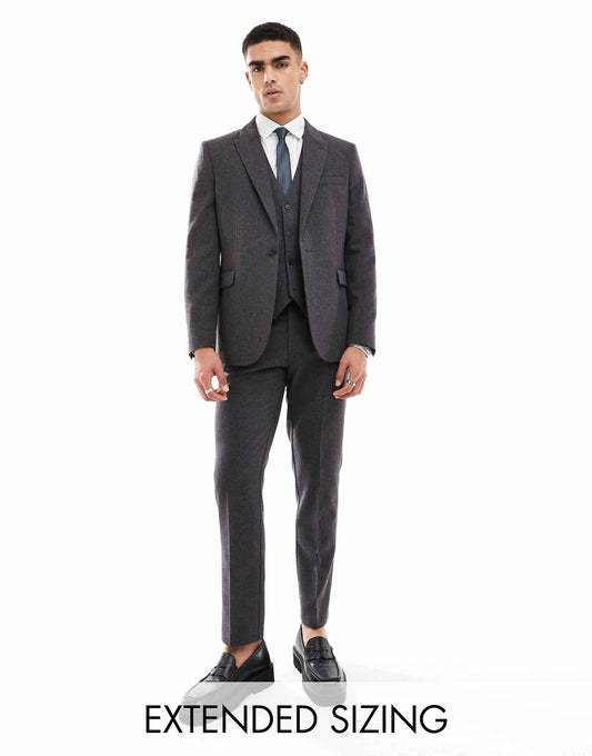 Skinny Wool Blend Suit Trousers