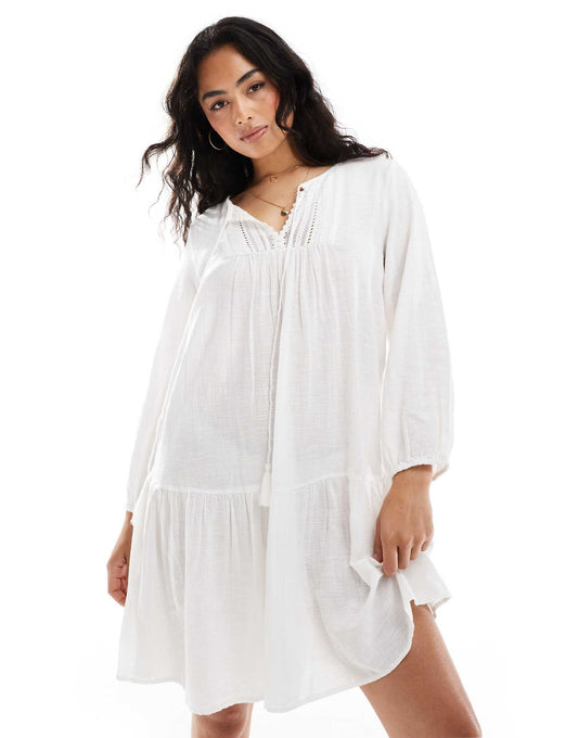 Crochet Detail Midi Tunic Dress