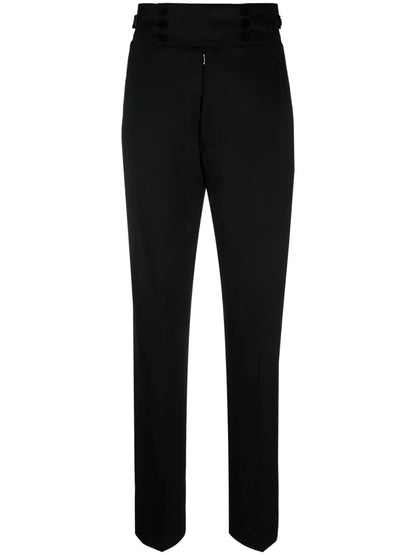 Four-Stitch Tapered Wool Trousers