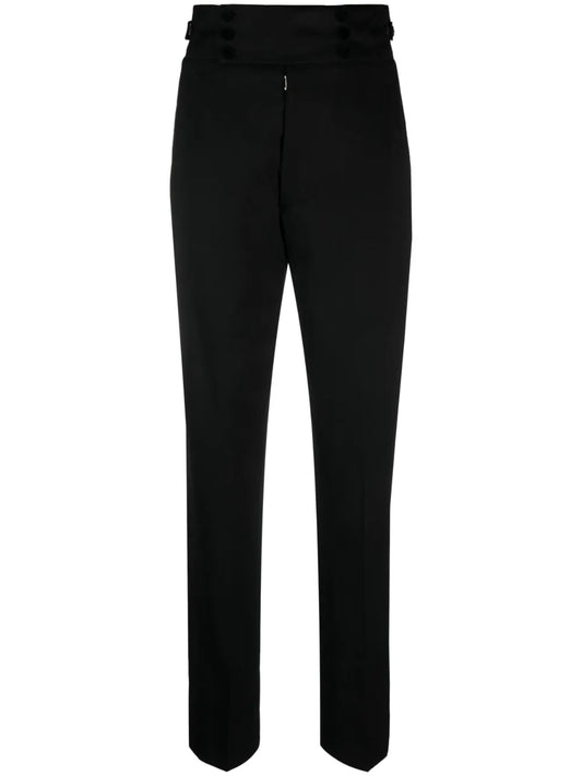 Four-Stitch Tapered Wool Trousers