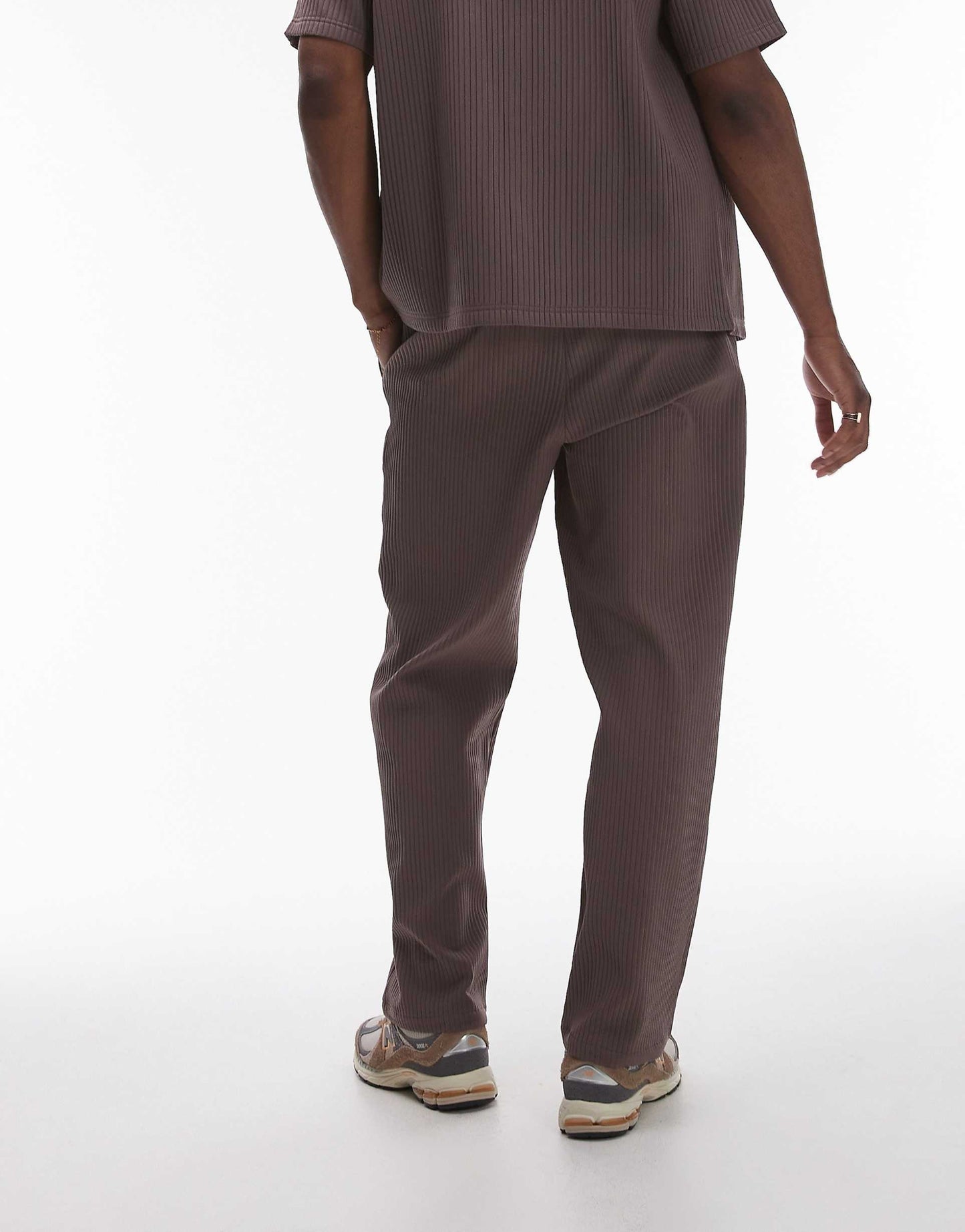 Co-Ord Wide Leg Plisse Trousers