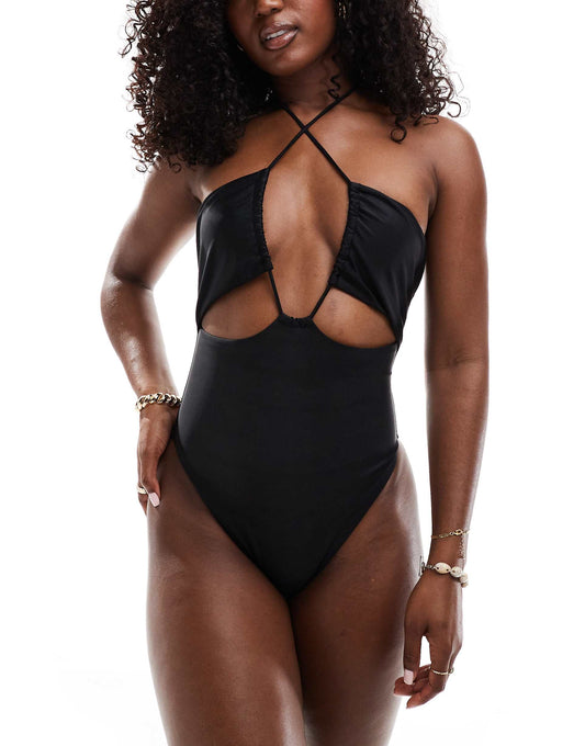 Bay Cut Out Cross Front Swimsuit