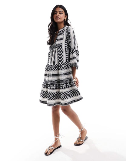 Aztec Print Mini Beach Kaftan