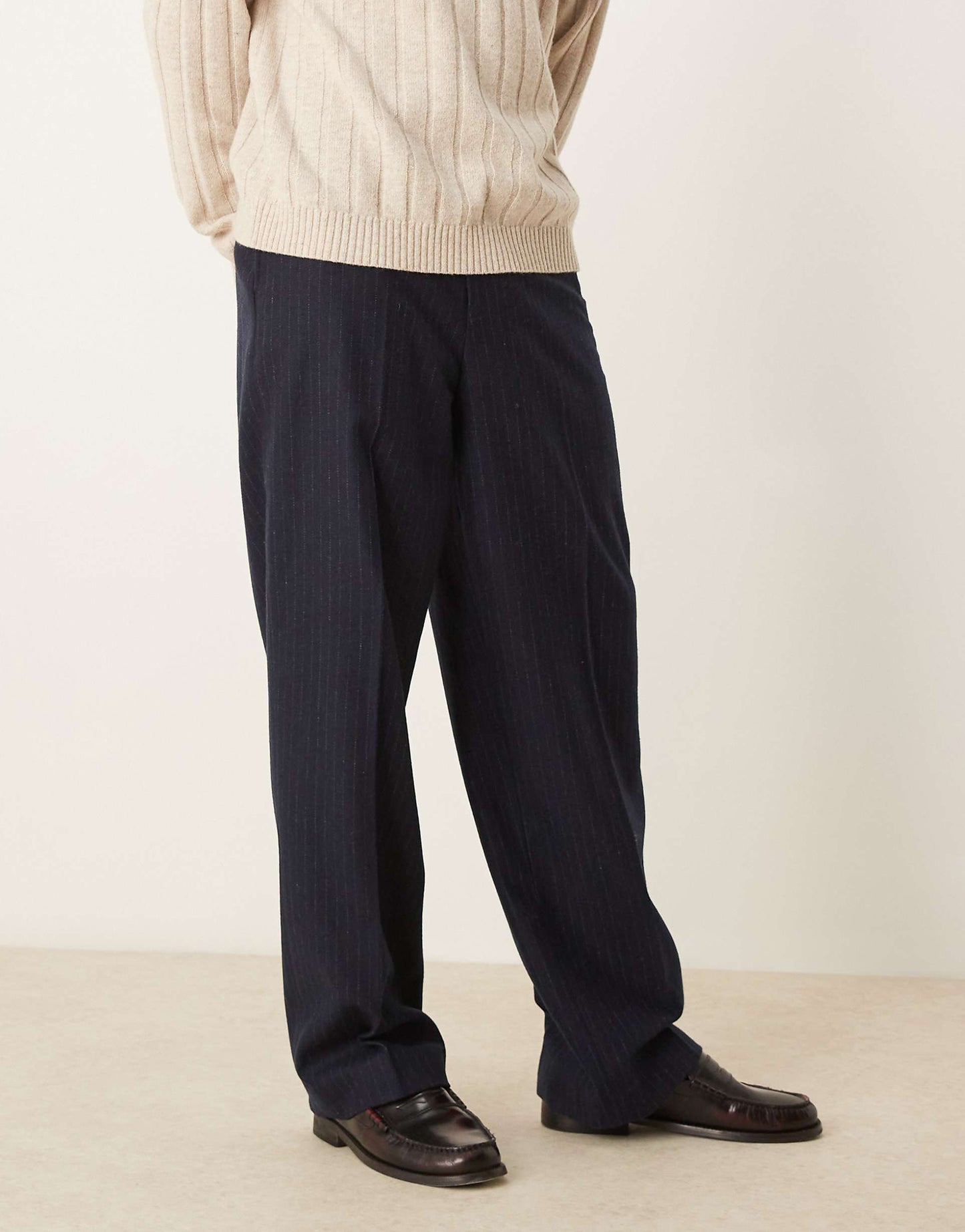 Smart Wide Leg Wool Blend Trousers