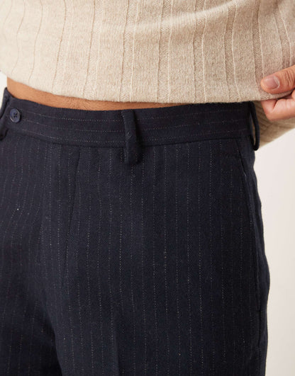 Smart Wide Leg Wool Blend Trousers