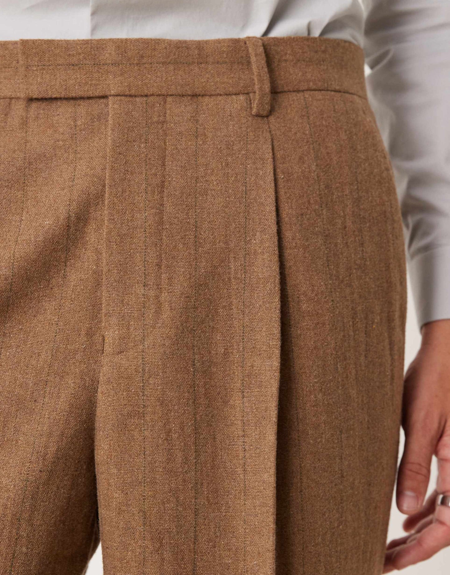 Smart Wide Leg Wool Mix Pinstripe Trouser