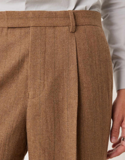 Smart Wide Leg Wool Mix Pinstripe Trouser