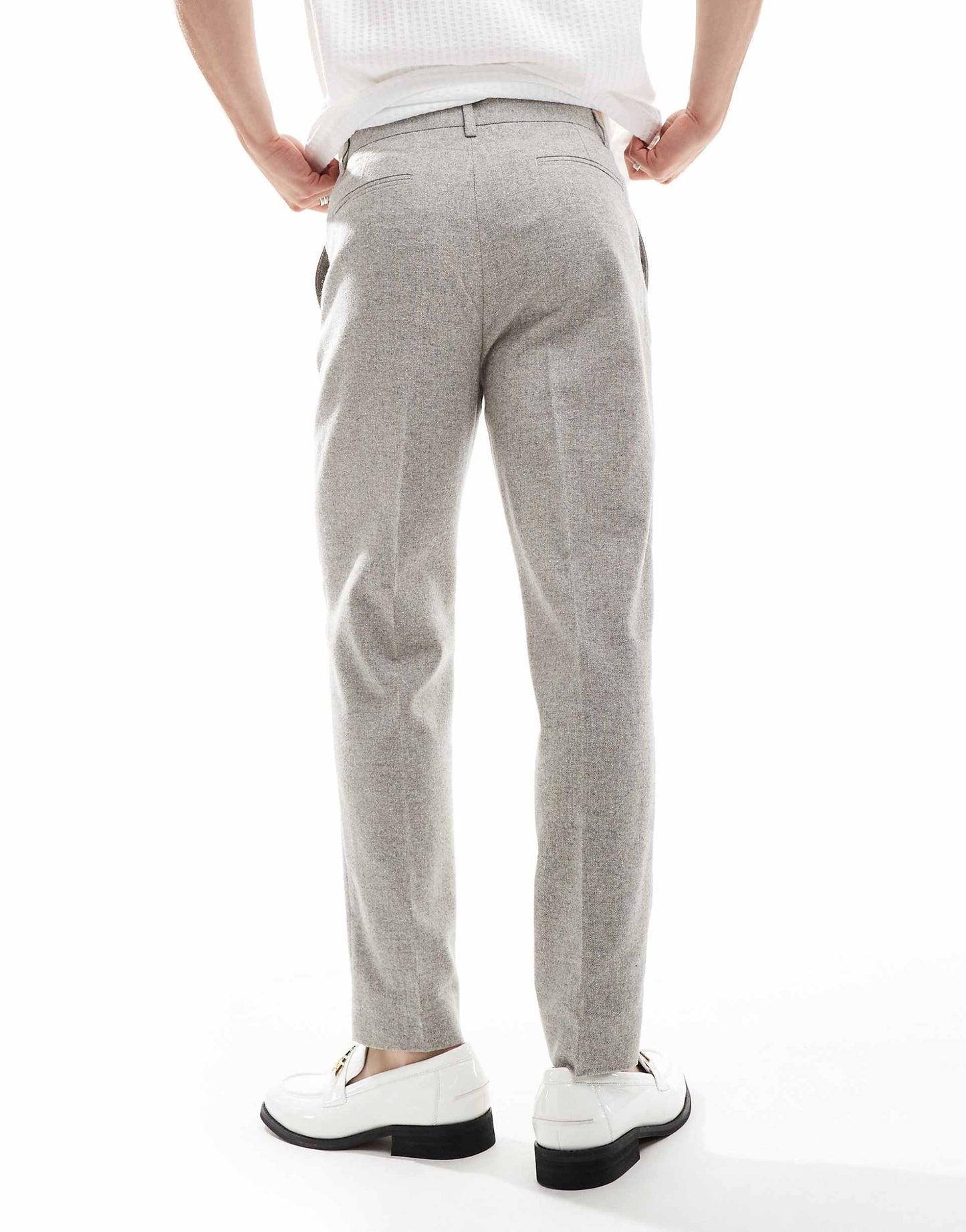 Smart Tapered Fit Wool Mix Trousers