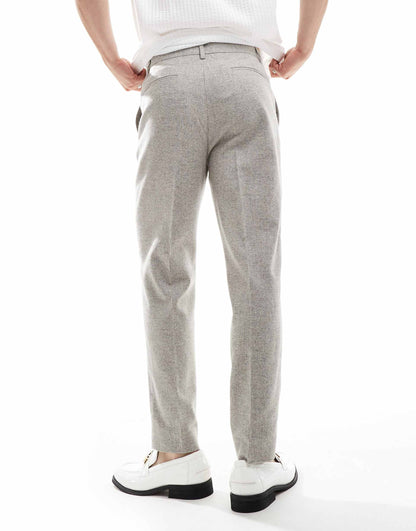 Smart Tapered Fit Wool Mix Trousers
