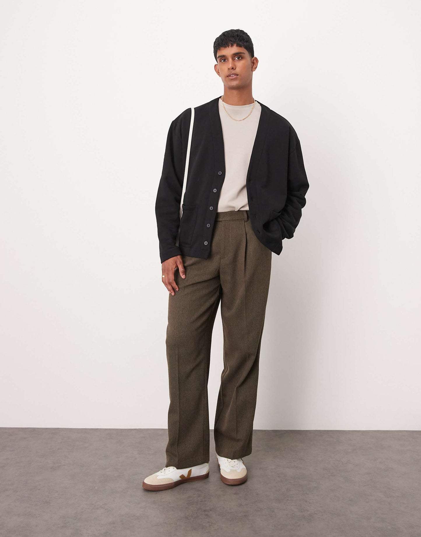 Smart Wide Leg Pleated Wool Mix Trousers